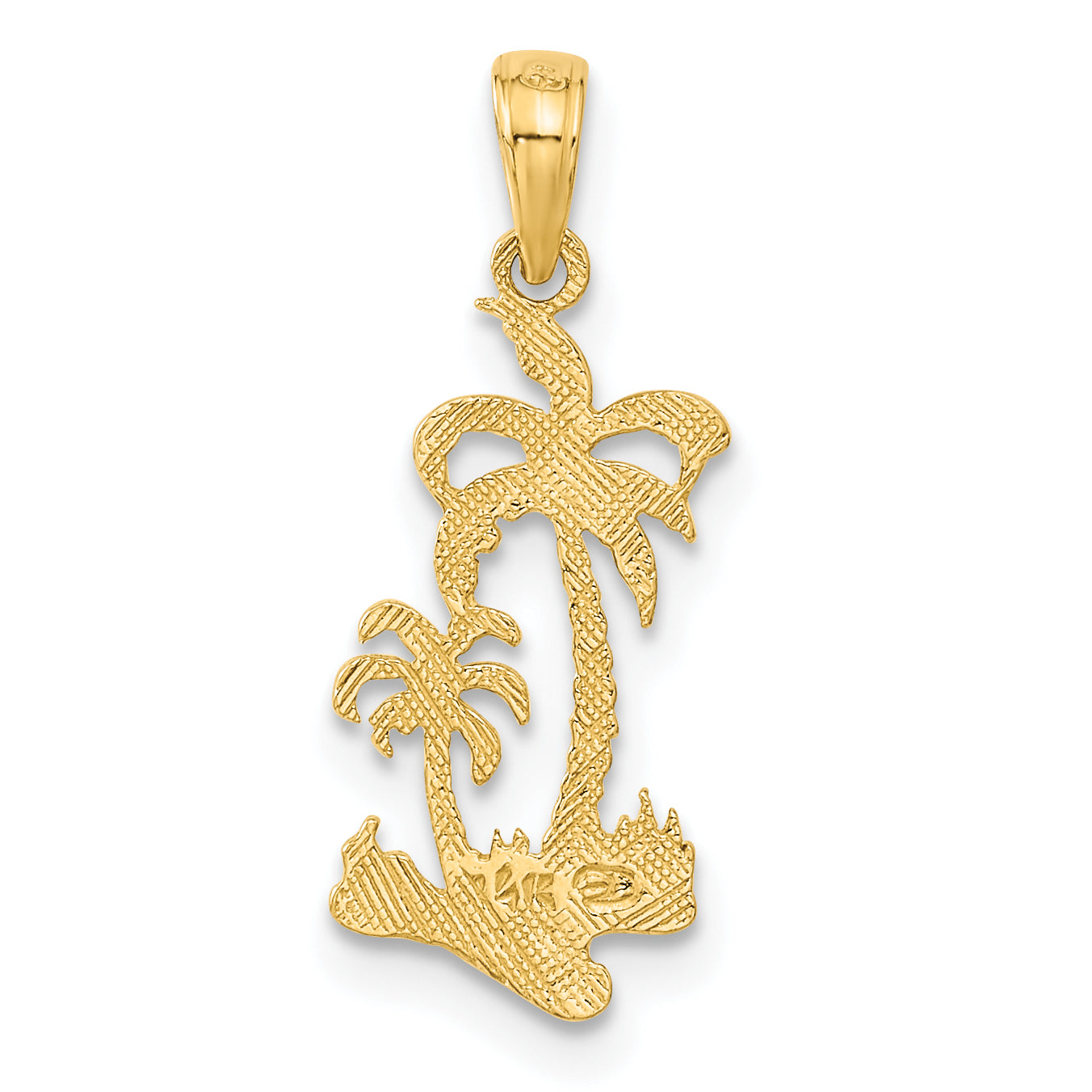 10K Double Palm Trees Pendant