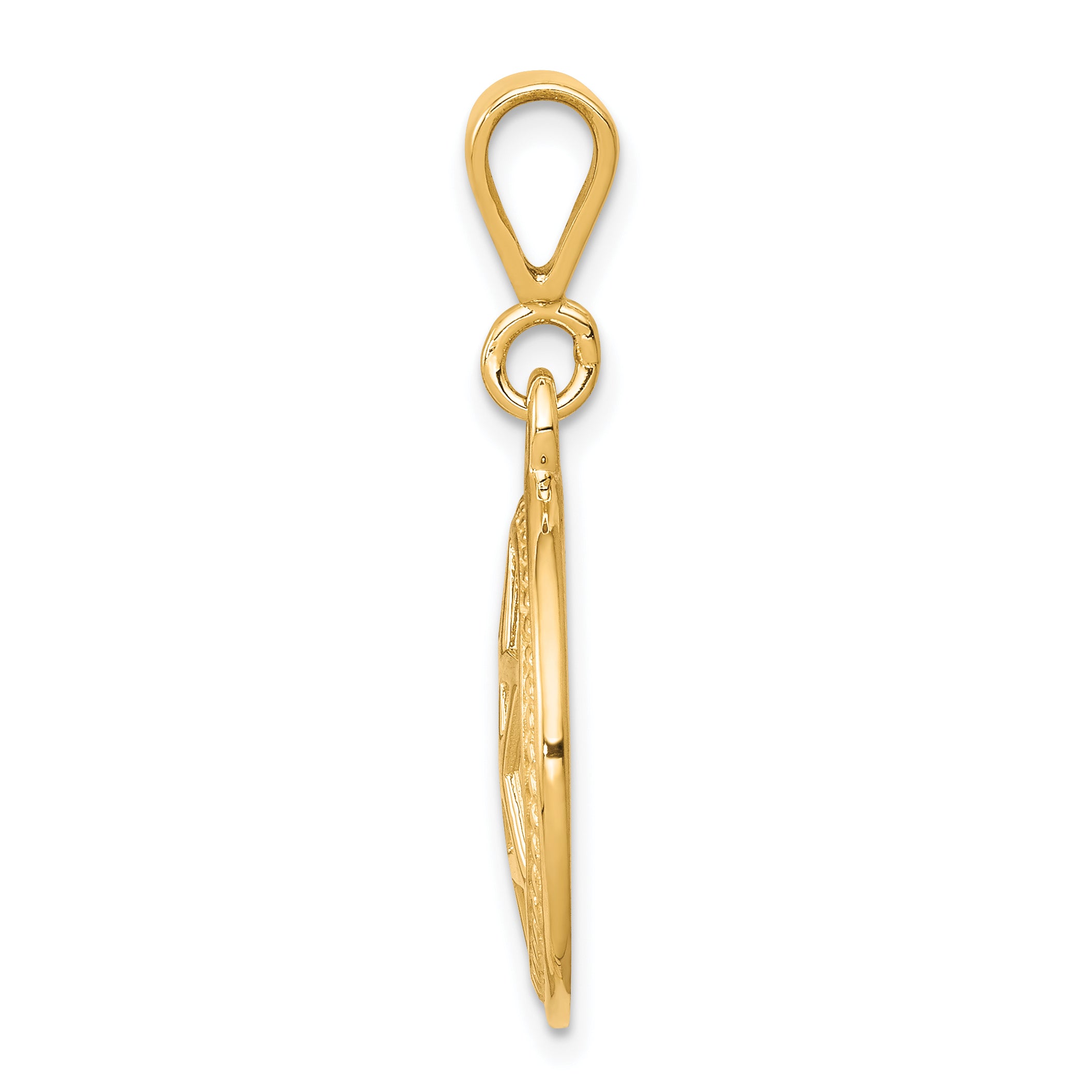 10K Yellow Gold Star of David Charm Polished, Solid, 30mm Secondary image