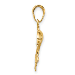 10K Dolphin Swimming Pendant