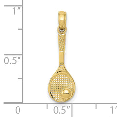 10k Tennis Racquet and Ball Charm