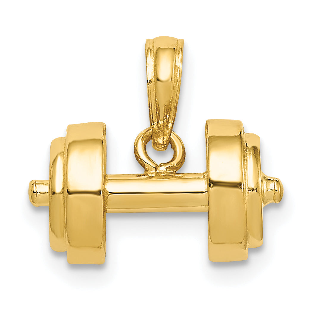 10K 3-D Single Barbell Pendant