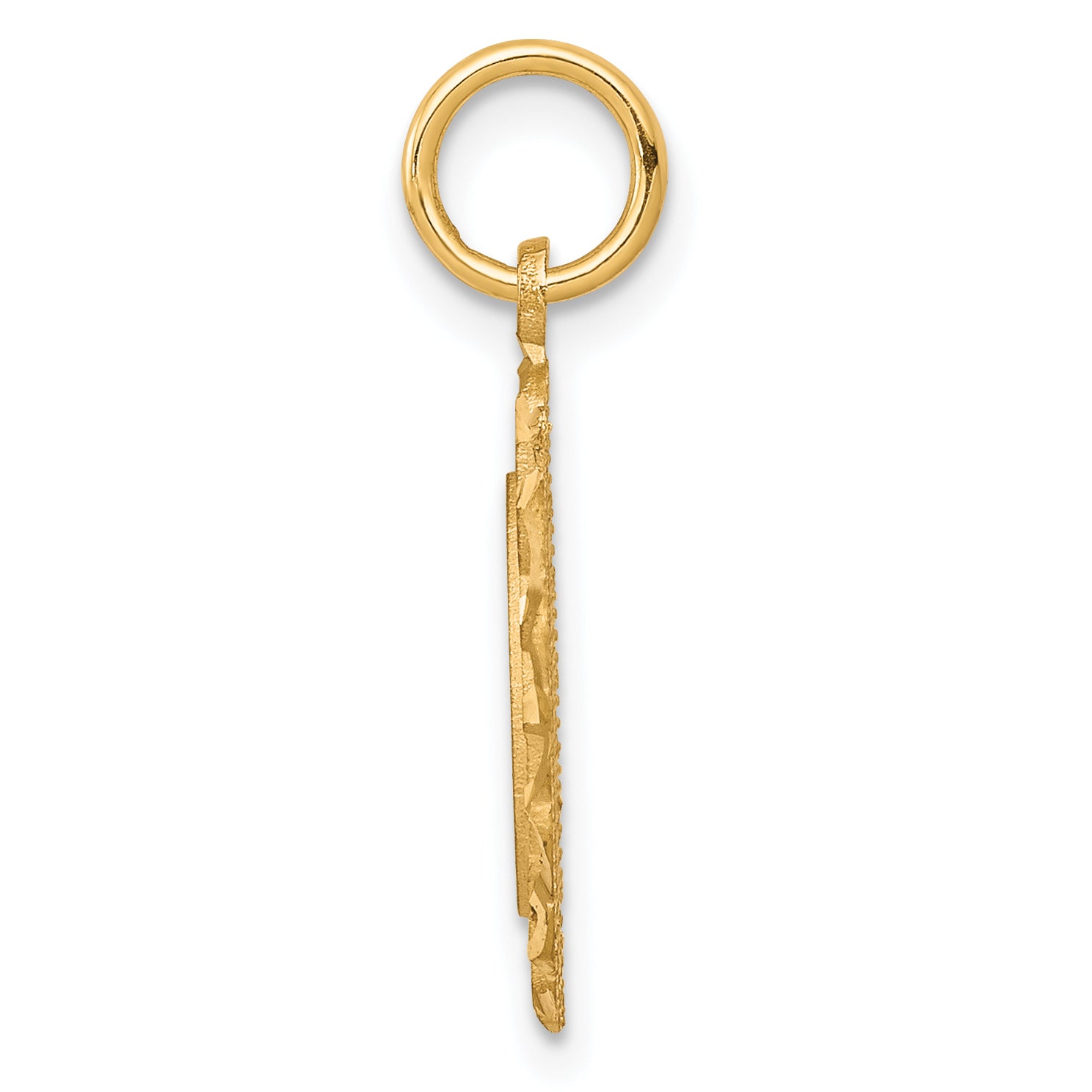 10K Gold Engravable Charm with Filigree Edges Elegant Polished Finish Secondary image
