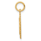 10K Gold Engravable Charm with Filigree Edges Elegant Polished Finish