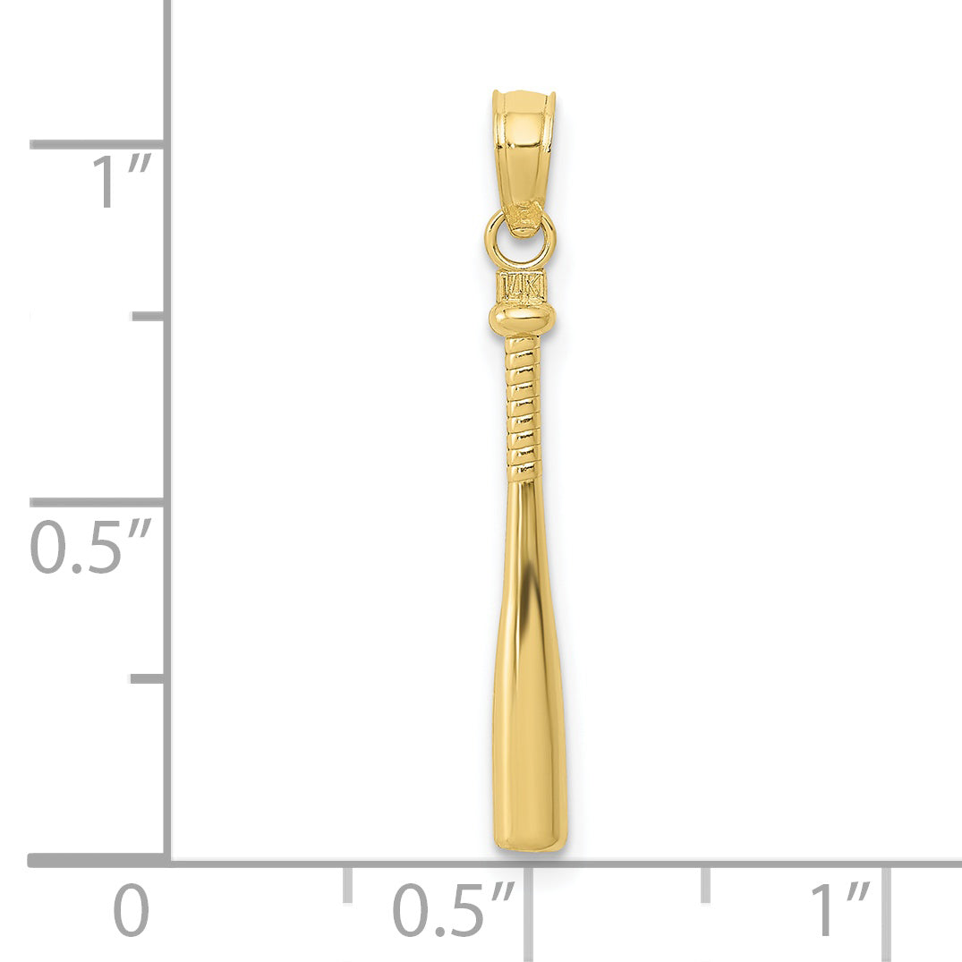 10k 3-D Baseball Bat Pendant