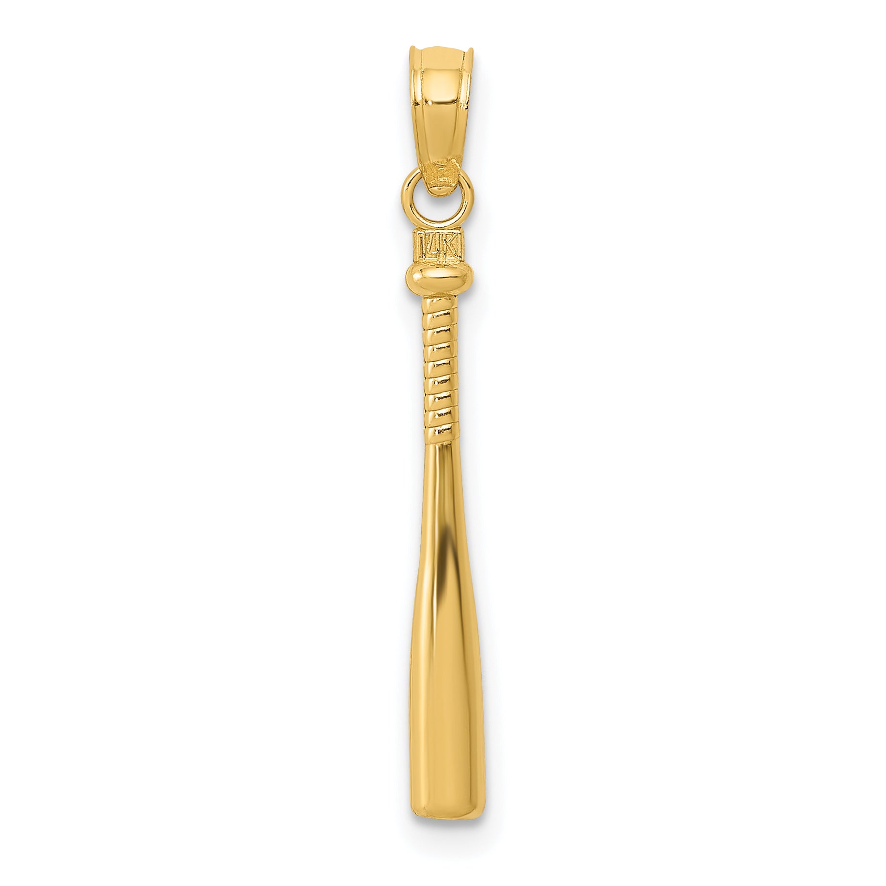 10k 3-D Baseball Bat Pendant