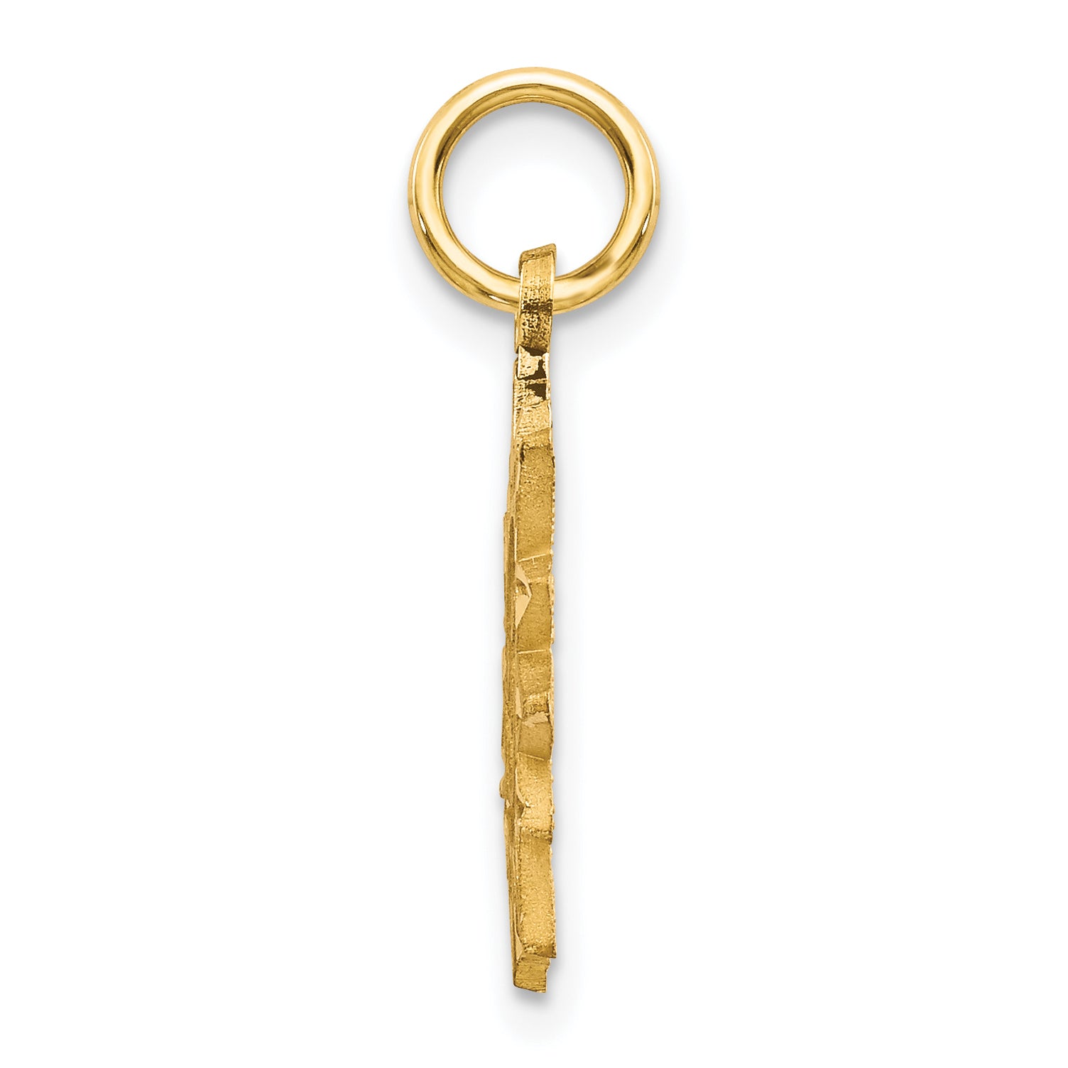 10K Gold Sun Charm Pendant with Polished Finish Elegant Yellow Design