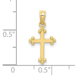 10K Budded Cross Charm