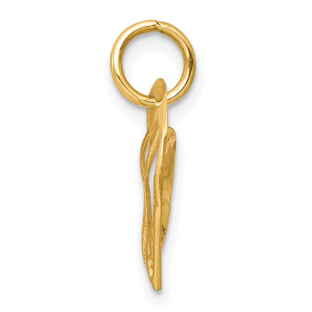 10K Gold Heart Charm with Polished Finish Elegant & Solid Design