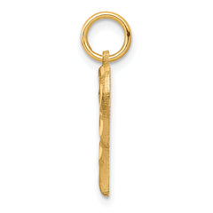 10K Yellow Gold Heart Charm with Polished Finish  Elegant and Solid