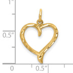 10K Yellow Gold Heart Charm with Polished Finish  Elegant and Solid