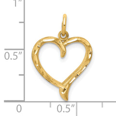10K Yellow Gold Heart Charm with Polished Finish  Elegant and Solid