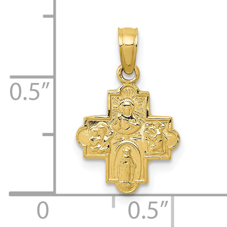 10k Miniature Four Way Medal Pendant
