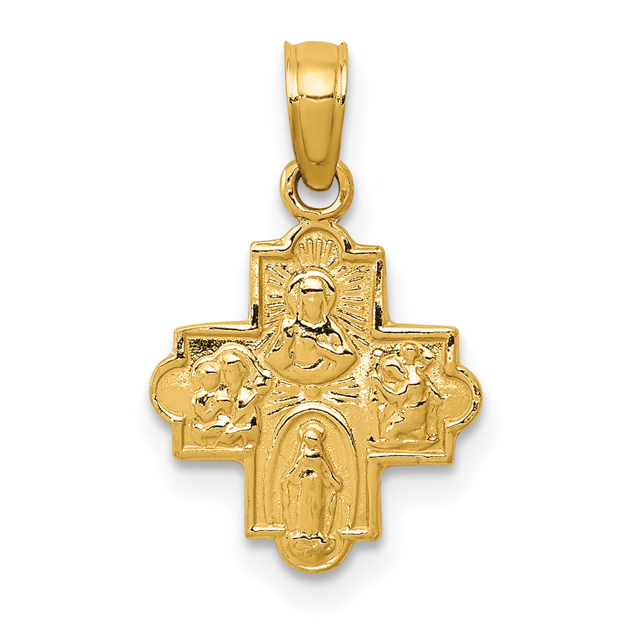 10k Miniature Four Way Medal Pendant