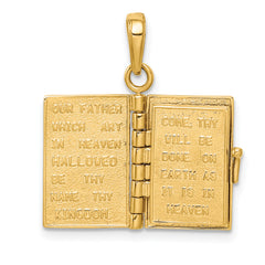 10K  3D Lord's Prayer Bible Pendant