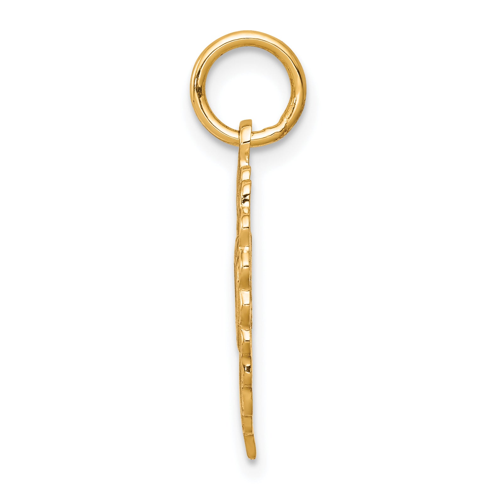 10K Yellow Gold Heart Charm with Polished Finish Solid, Elegant Design Secondary image