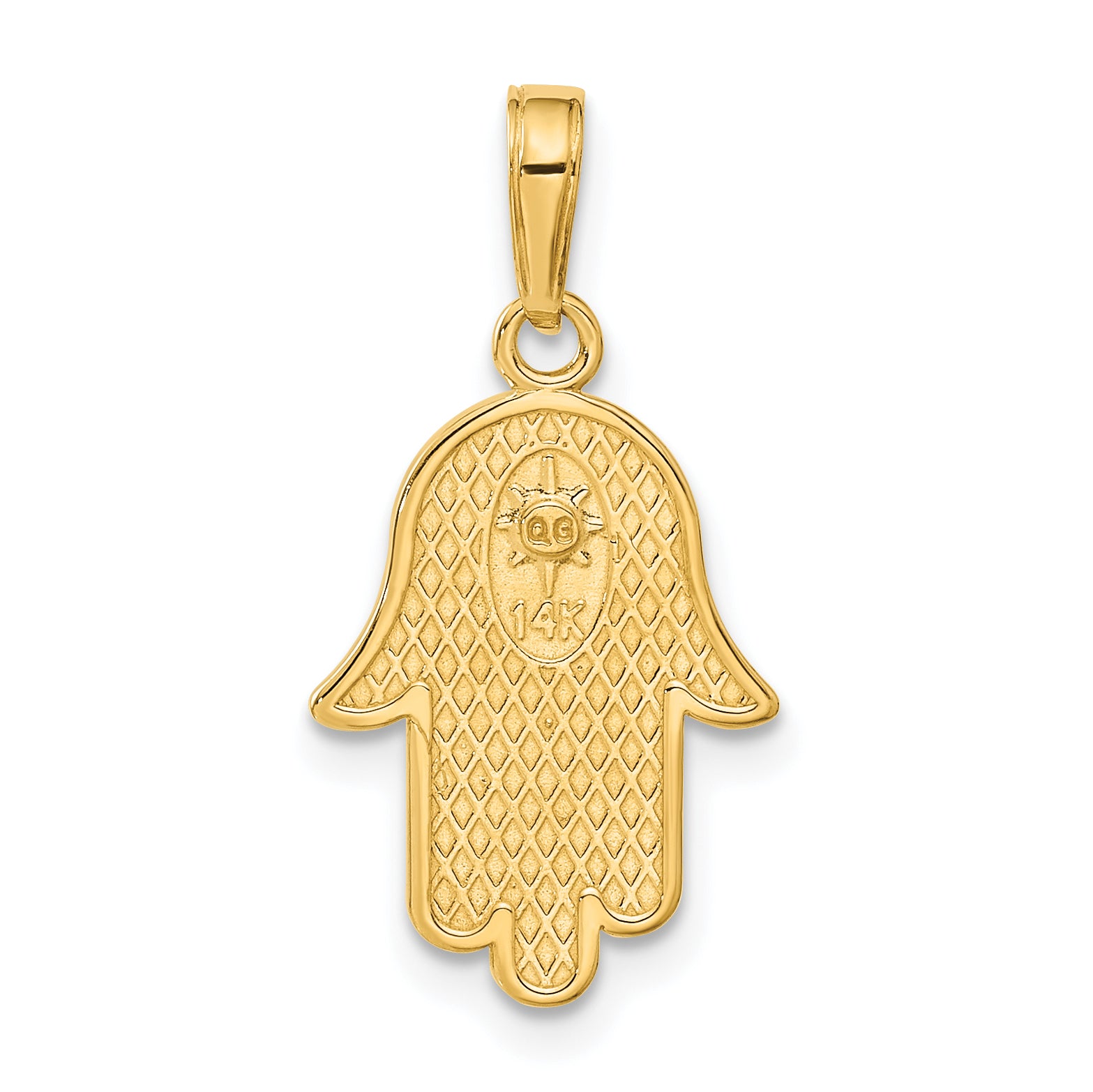 10K Hamsa W/Star Of David Pendant