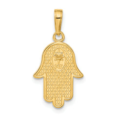 10K Hamsa W/Star Of David Pendant