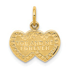 10K You and Me Forever Heart Charm
