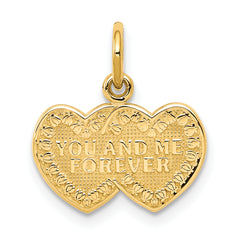 10K You and Me Forever Heart Charm