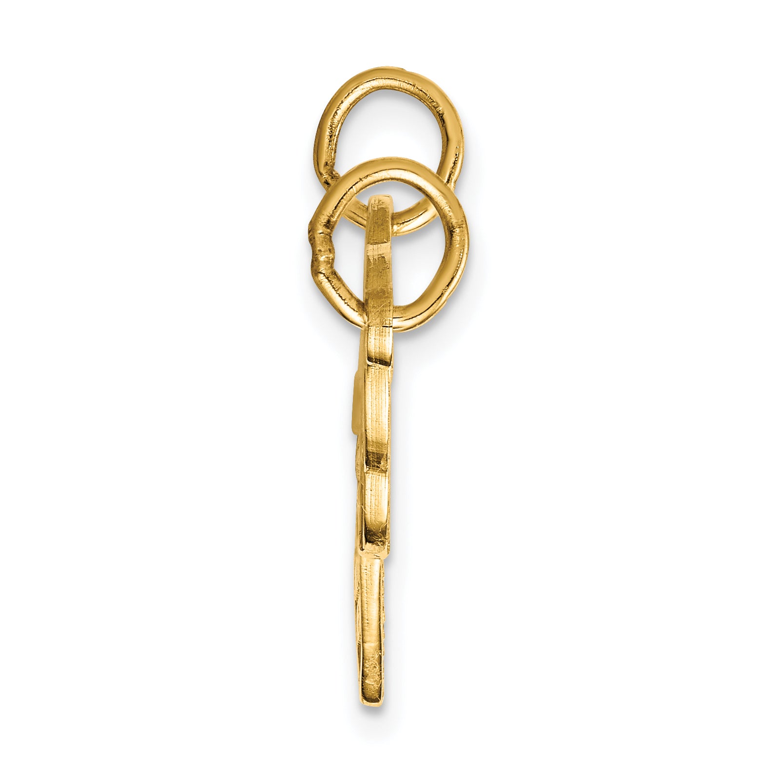 10K Gold Heart and Key Break-Apart Charm with Polished Finish
