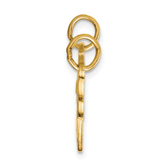 10K Gold Heart and Key Break-Apart Charm with Polished Finish