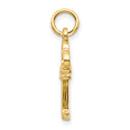 10K Solid Gold Key Charm with Polished Finish  Elegant, Themed Design