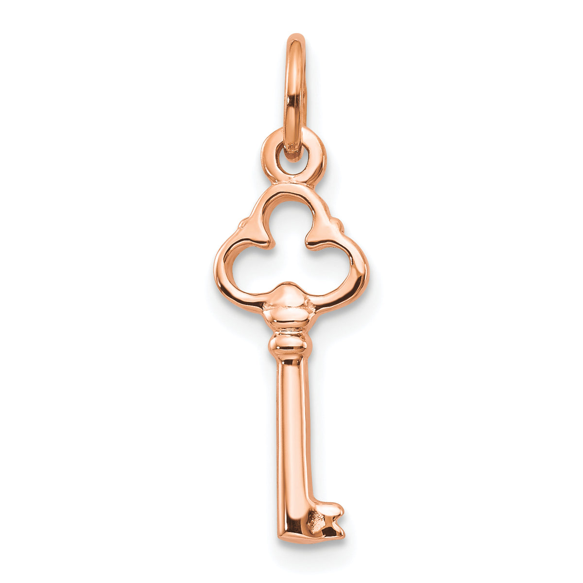 10k Rose Gold Solid Key Charm