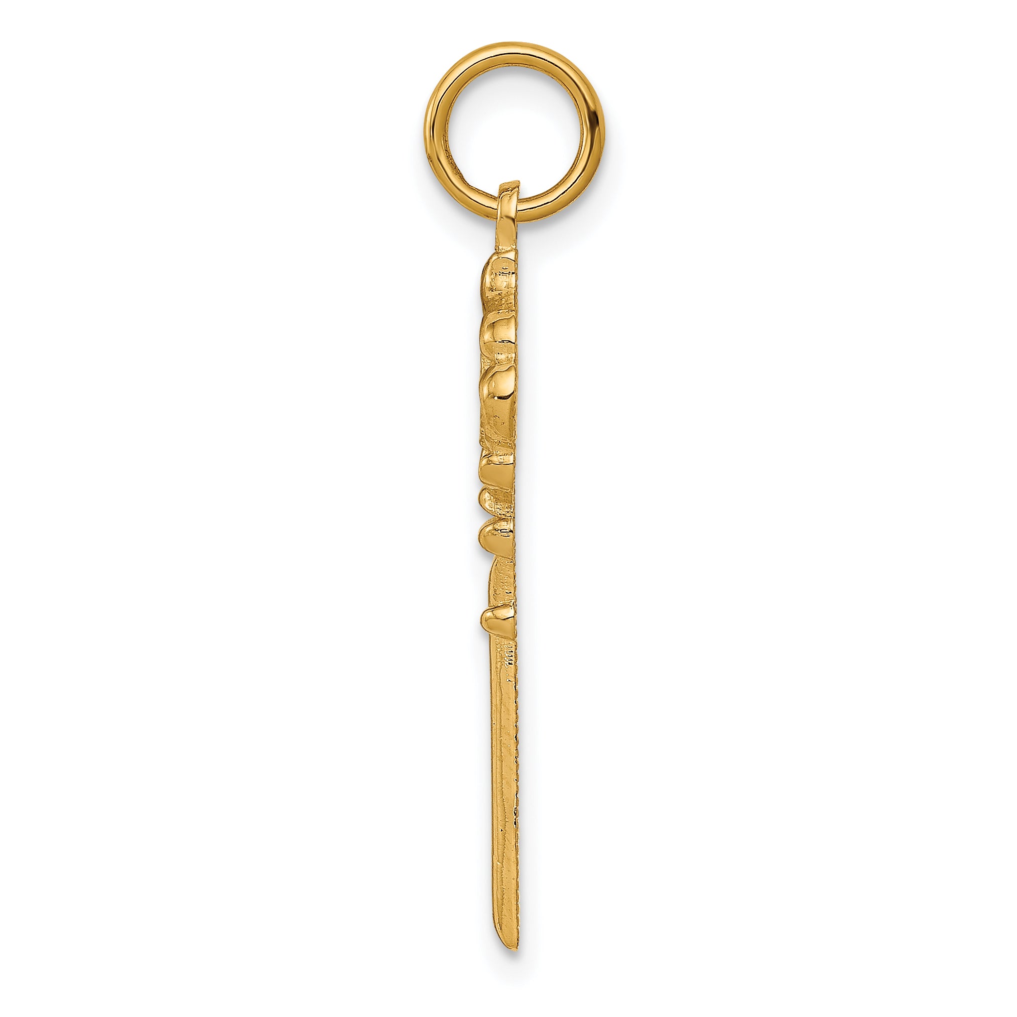 10K Gold Polished Key Charm Pendant with Elegant Themed Design Secondary image