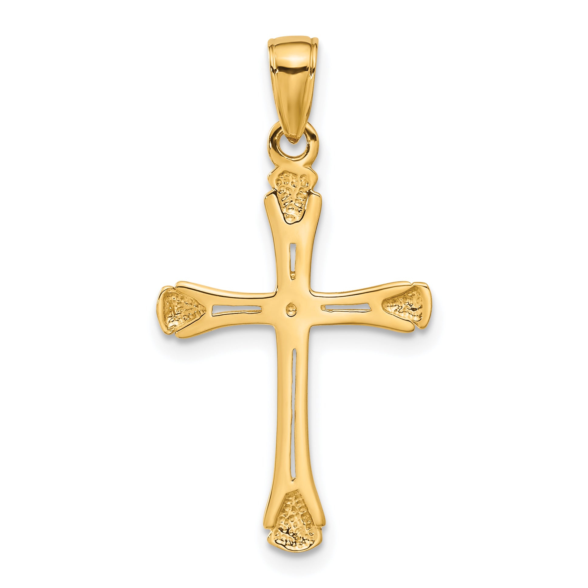 10K Cross with Triangle Tips Pendant