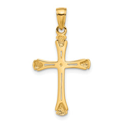 10K Cross with Triangle Tips Pendant