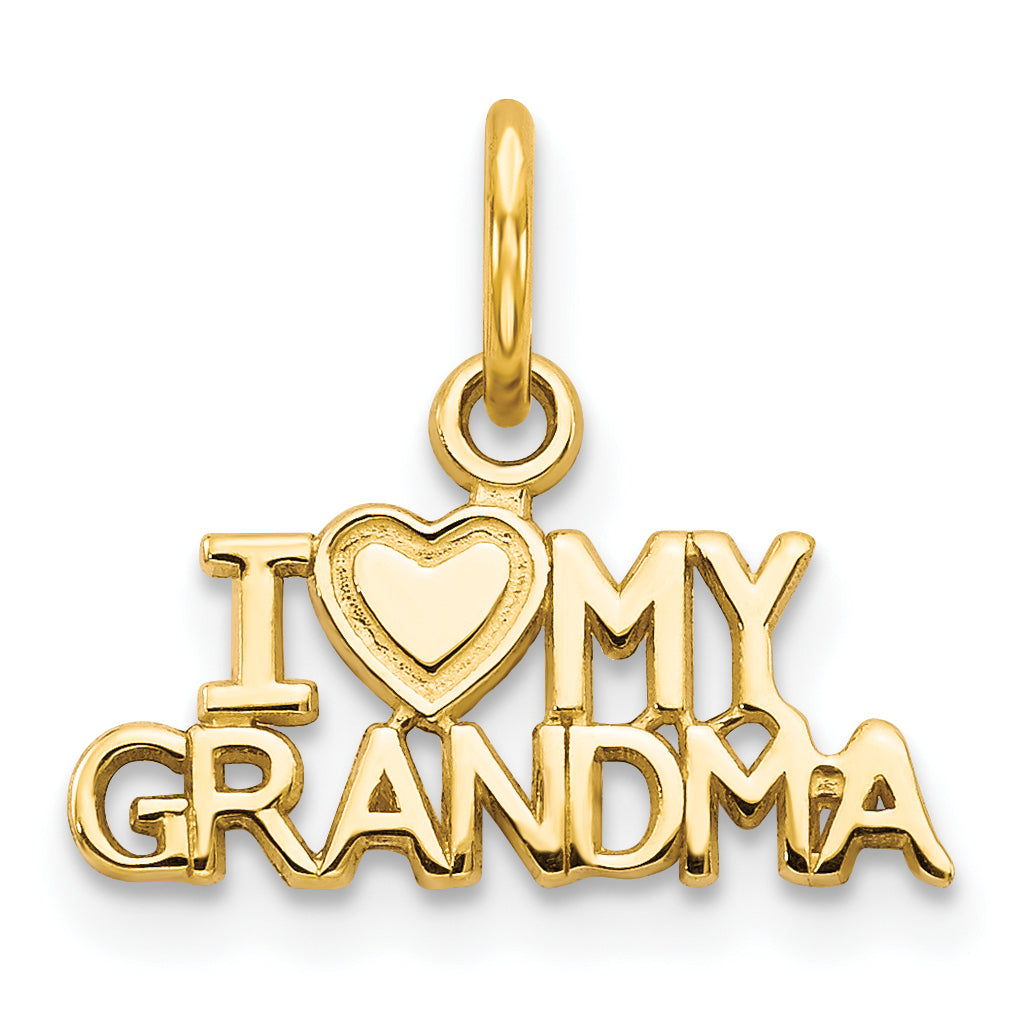 10K I LOVE MY GRANDMA Charm