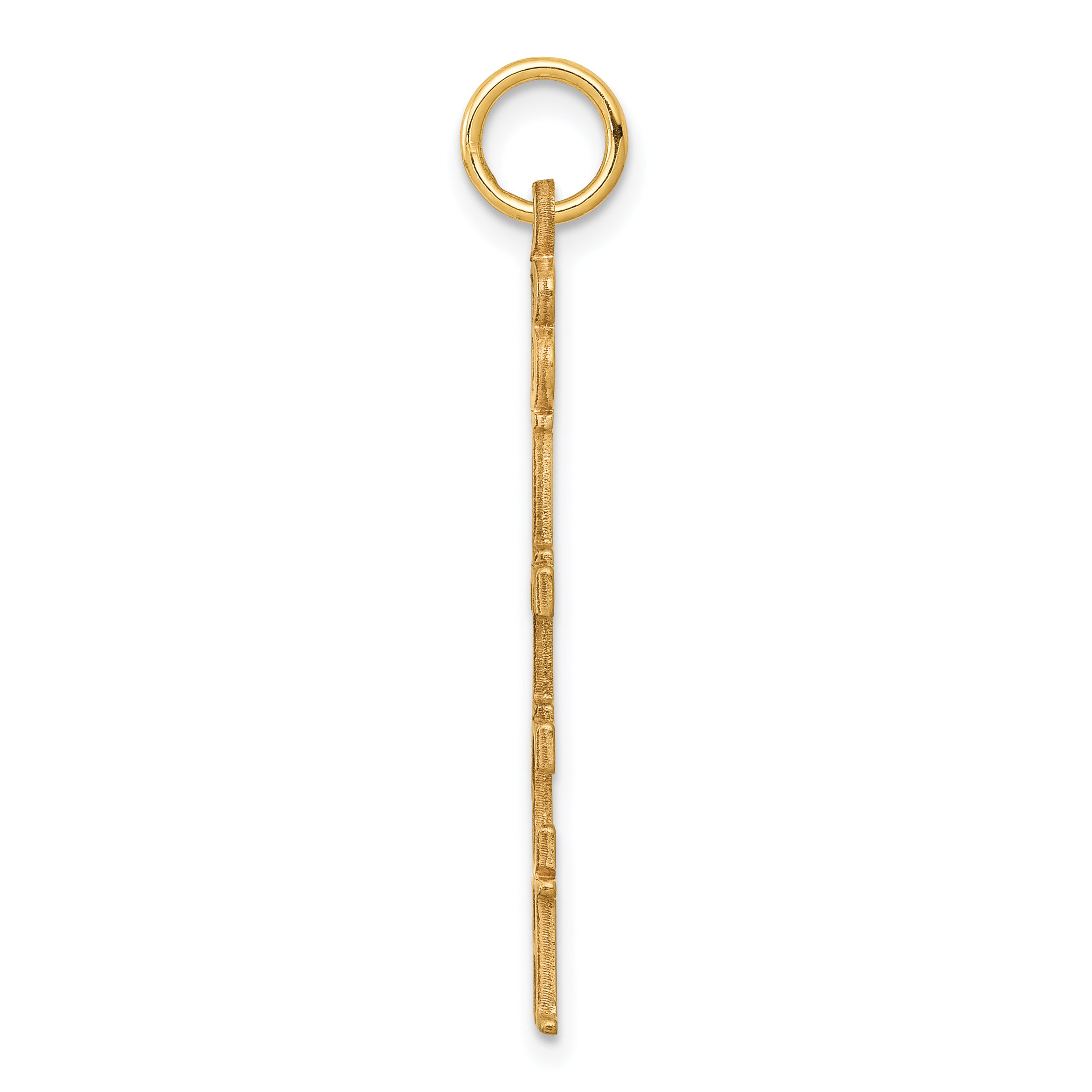 10K Gold Polished Charm Pendant with Talking Letter Design