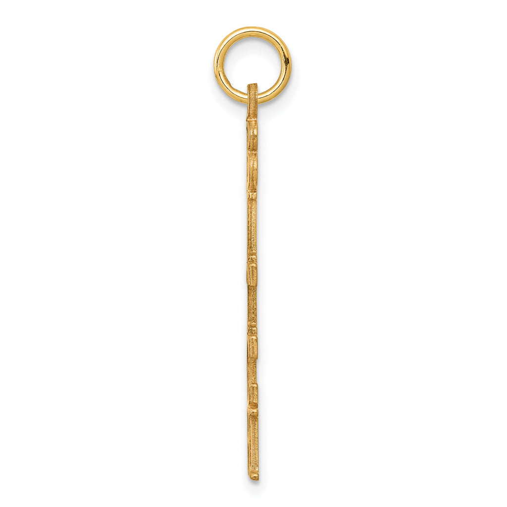 10K Gold Polished Charm Pendant with Talking Letter Design