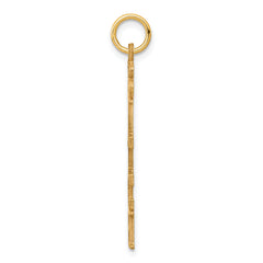 10K Gold Polished Charm Pendant with Talking Letter Design