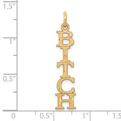 10K Gold Polished Charm Pendant with Talking Letter Design