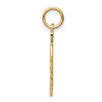 10K Yellow Gold Polished TAKEN Charm Pendant  Elegant Solid Design