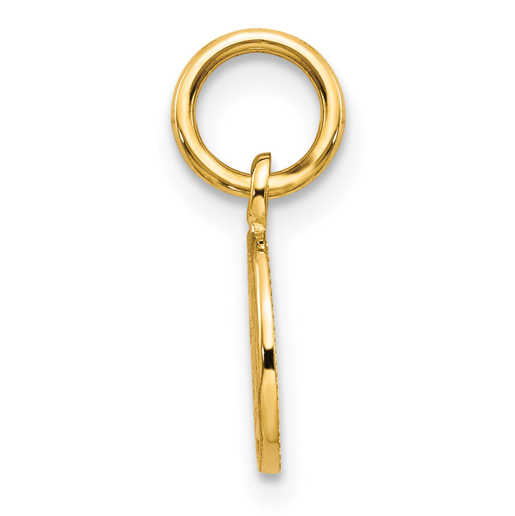 10K Gold Polished Angel Charm with Solid Design  Elegant, Themed