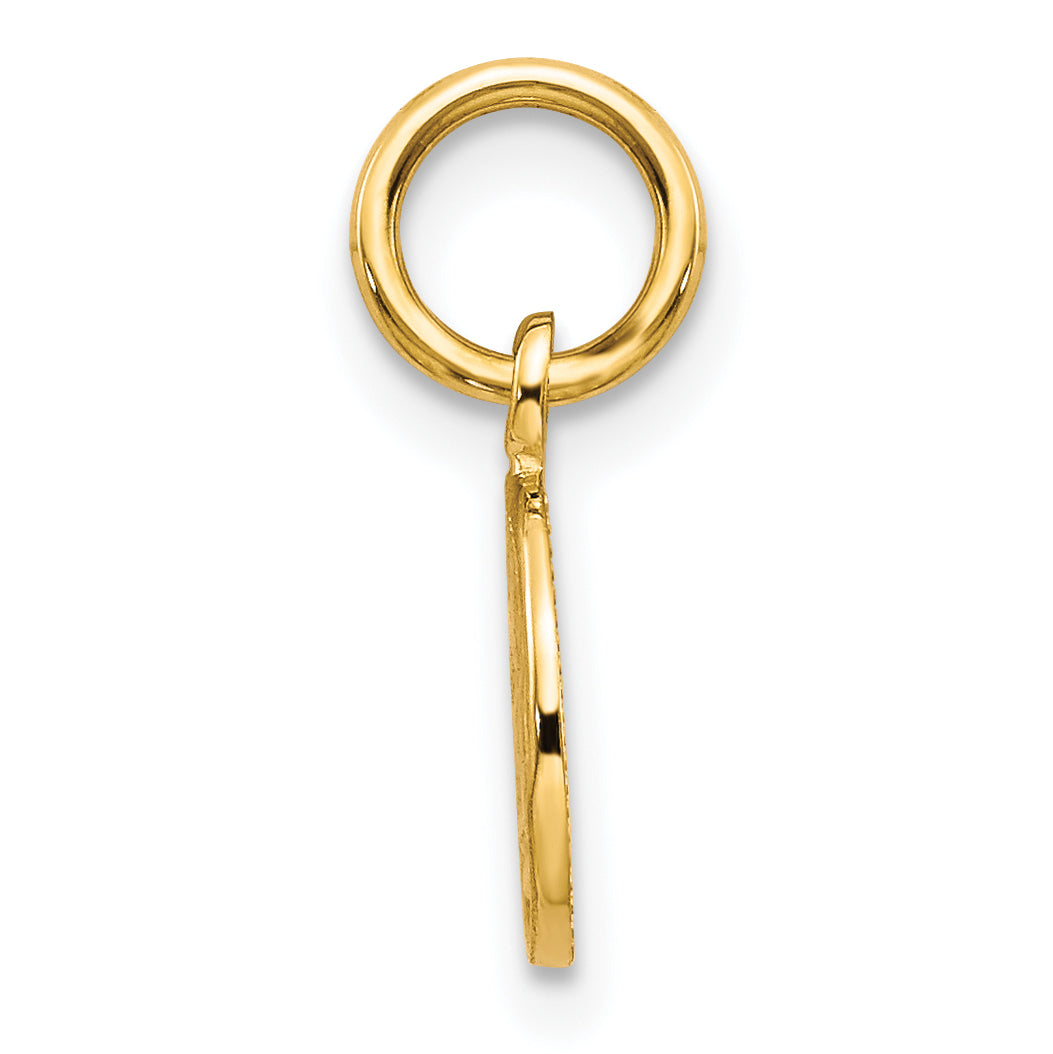 10K Gold Polished Angel Charm with Solid Design  Elegant, Themed