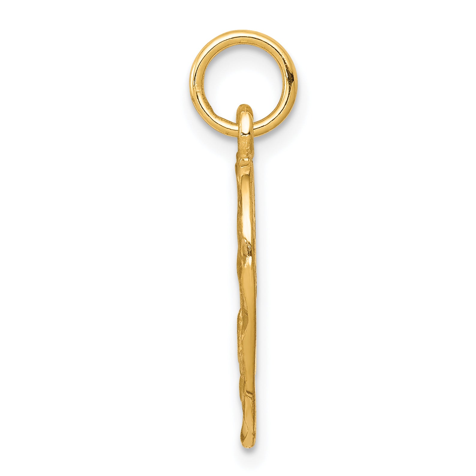 10K Gold Angel Heart Charm with Polished Finish Elegant and Solid