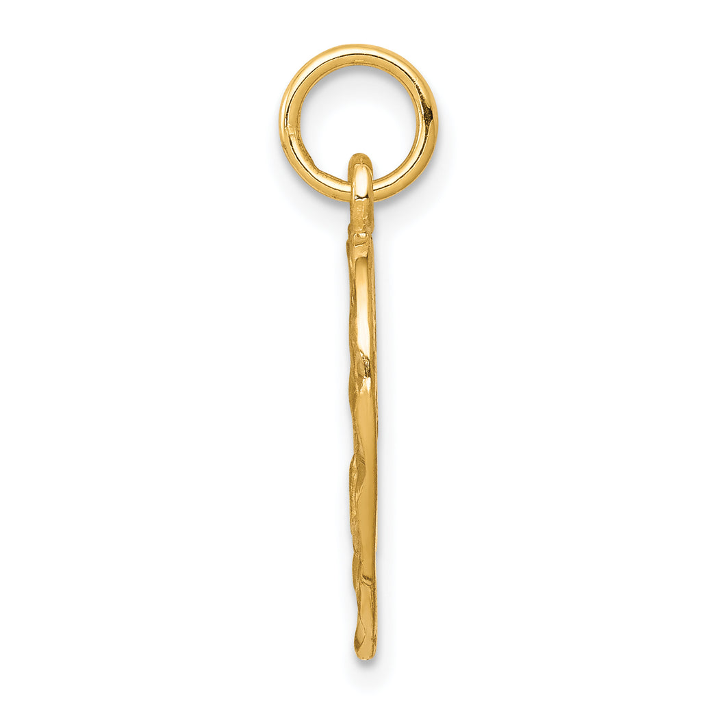 10K Gold Angel Heart Charm with Polished Finish Elegant and Solid