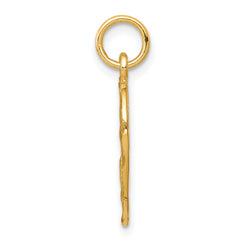 10K Gold Angel Heart Charm with Polished Finish Elegant and Solid