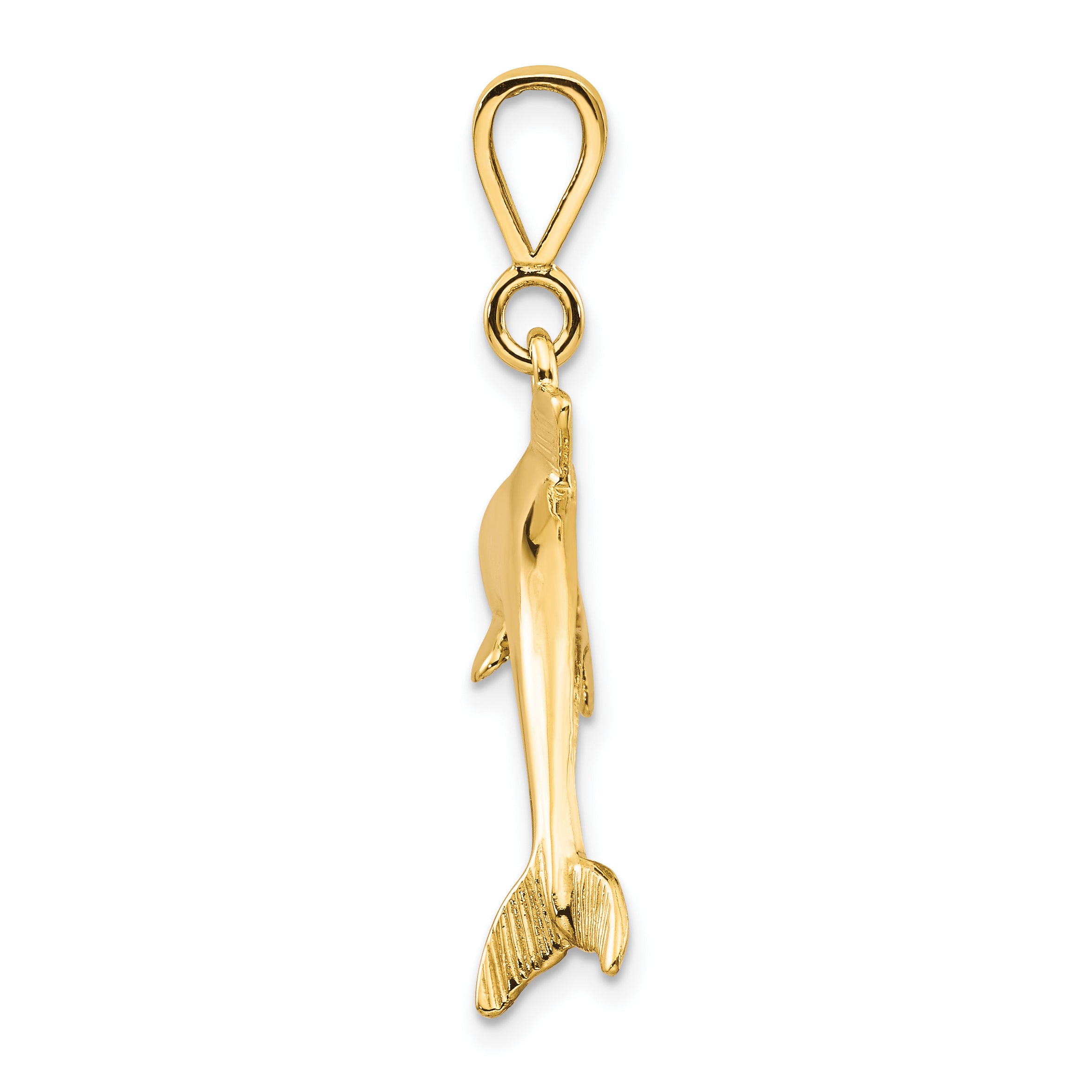 10K Gold Dolphin Charm with Polished Finish in Yellow Gold Secondary image