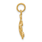 10K Gold Turtle Charm with Polished Finish Elegant, Solid Design