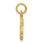 10K Gold Polished Fish Charm with Solid Design 20mm