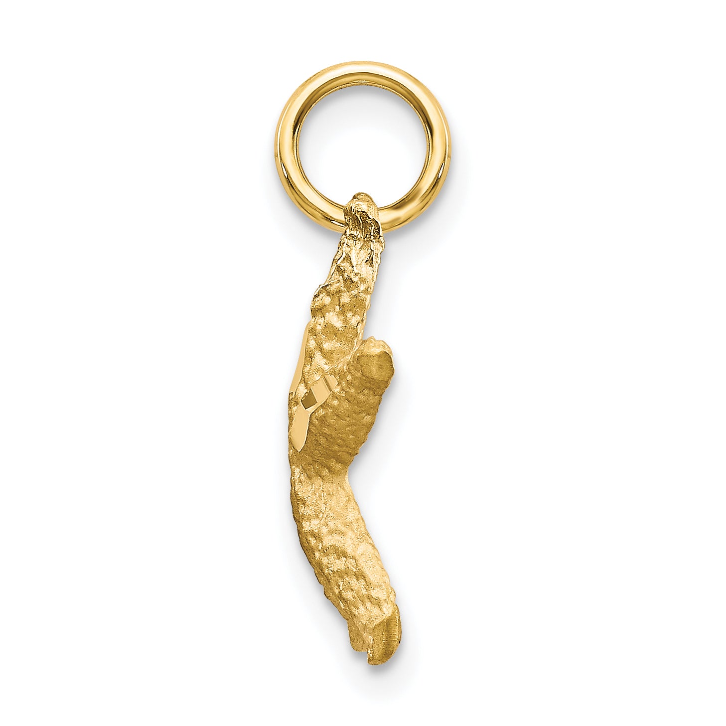10K Gold Polished Starfish Charm Elegant Solid Design 20mm Secondary image