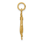 10K Gold Anchor in Wheel Charm with Polished Finish Solid Elegant Design