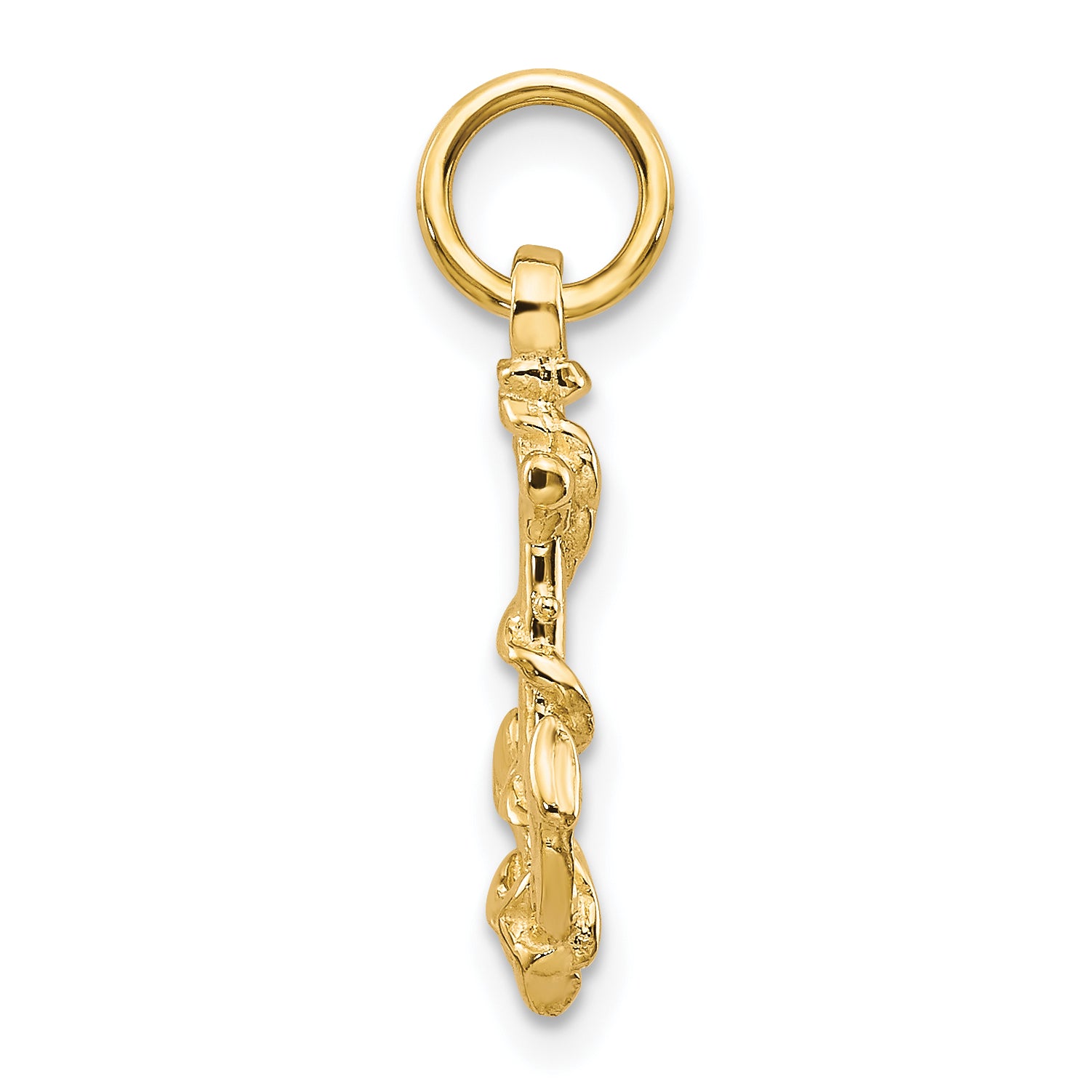10K Gold Anchor Pendant with Polished Finish  Solid and Elegant Design