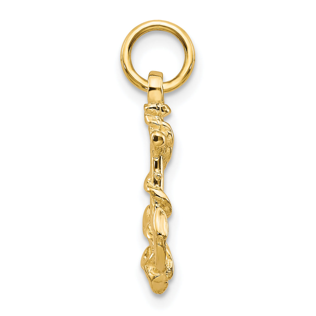 10K Gold Anchor Pendant with Polished Finish  Solid and Elegant Design