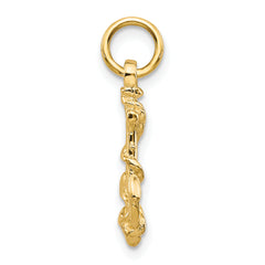 10K Gold Anchor Pendant with Polished Finish  Solid and Elegant Design