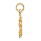 10K Yellow Gold Anchor Charm with Polished Solid Design  25mm